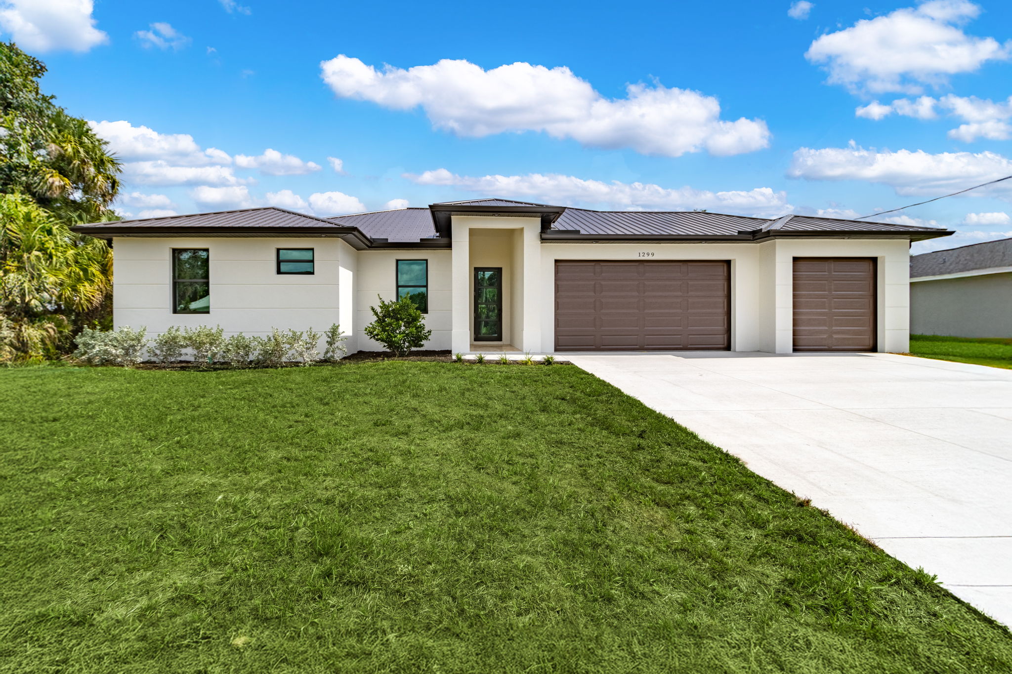Full front elevation view of a move-in ready home developed by Cole Ames.