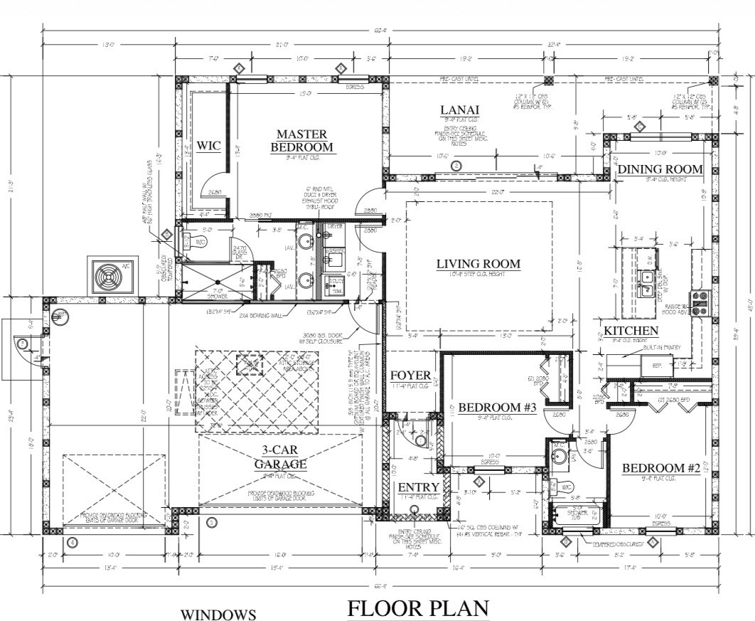 Detailed architectural floor plan for a custom single-family residence designed by Ames Built.