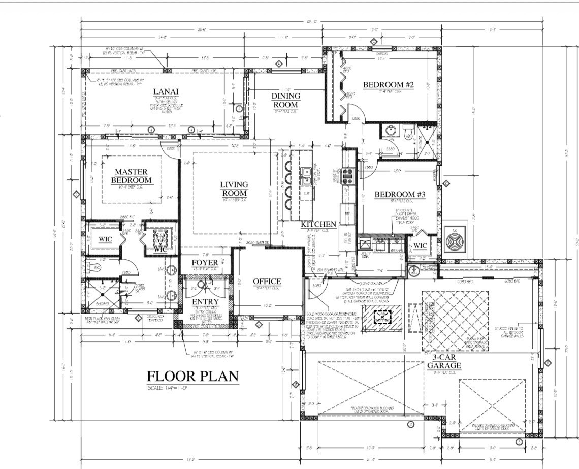 Detailed architectural floor plan for a custom single-family residence designed by Ames Built.