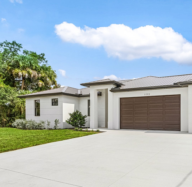 Bright, sunny exterior shot of a completed Ames Built project.
